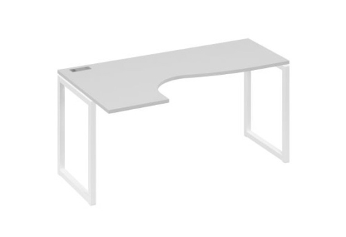 Стол эргономичный левый Мира Одри, цвет серый + белый