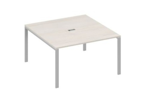 Стол для переговоров квадратный Мира Нумо, цвет дуб шамони + серый