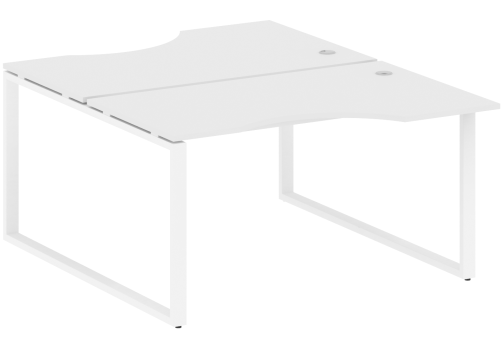 Стол на 2 рабочих места эргономичный, цвет белый