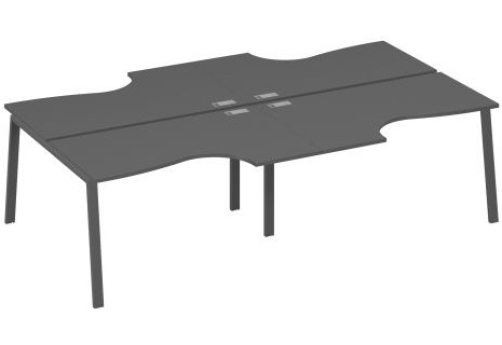 Станция рабочая эргономичная 4х140 Мира Трио, цвет антрацит премиум + антрацит