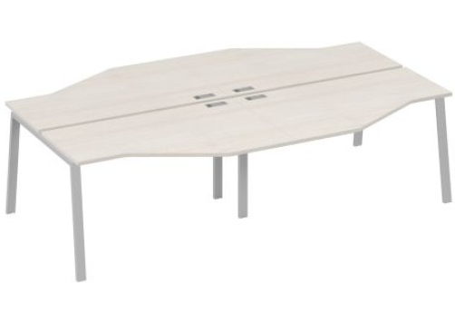 Рабочая станция эргономичная 4х140 Мира Трио, цвет дуб шамони + серый