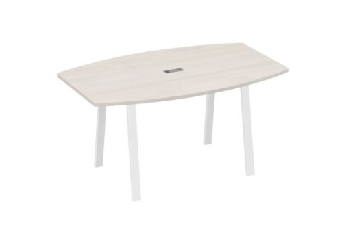 Стол для переговоров Мира Трио, цвет дуб шамони + белый
