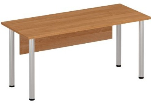 Стол письменный на хромированных опорах с экраном Тарли Хром, цвет ольха