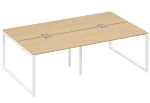 Рабочая станция (4х120) Мира Одри, цвет натуральный дуб + белый