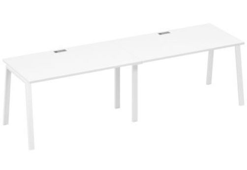 Рабочая станция 2х140 Мира Трио, цвет белый премиум + белый