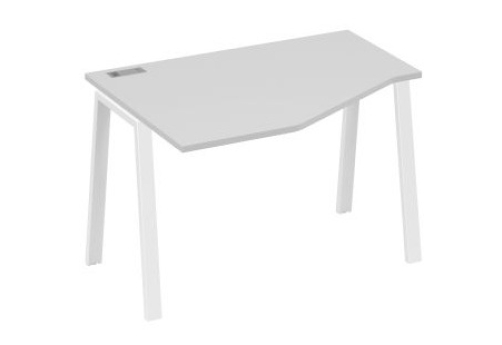 Стол эргономичный левый Мира Трио, цвет серый + белый