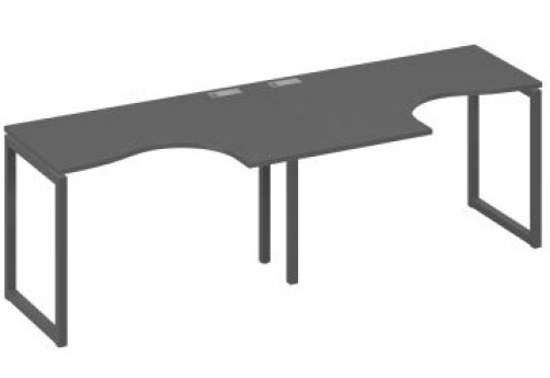 Рабочая станция эргономичная (2х120) Мира Одри, цвет антрацит премиум + антрацит