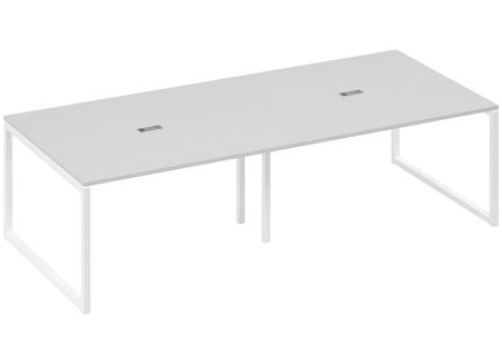 Стол для переговоров прямоугольный Мира Одри, цвет серый + белый