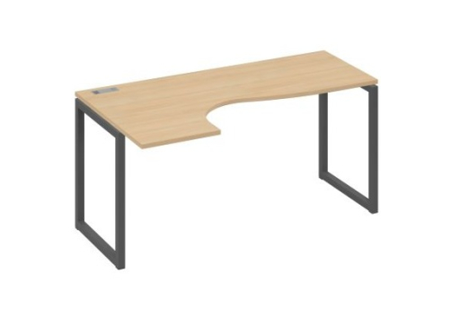 Стол эргономичный левый Мира Одри, цвет натуральный дуб + антрацит