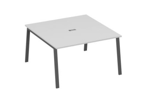 Стол для переговоров Мира Трио, цвет серый + антрацит