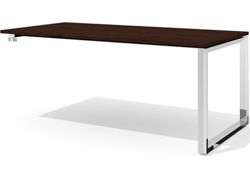 Стол руководителя к опорной тумбе Некста Директ, цвет венге + хром