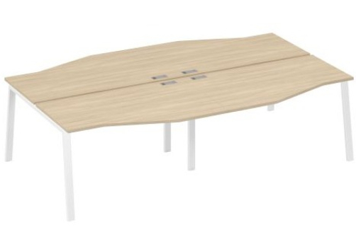 Станция рабочая эргономичная 4х140 Мира Трио, цвет дуб скандинавский + белый