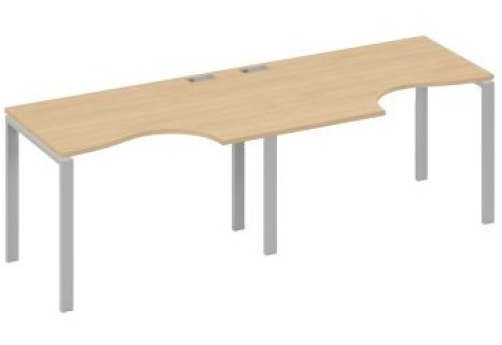 Рабочая станция эргономичная (2х120) Мира Нумо, цвет натуральный дуб + серый