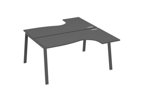 Рабочая станция эргономичная 2х160 Мира Трио, цвет антрацит премиум + антрацит