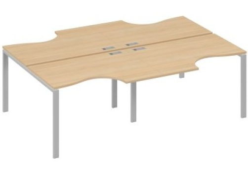 Рабочая станция эргономичная (4х120) Мира Нумо, цвет натуральный дуб + серый