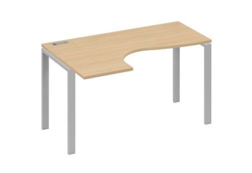 Стол эргономичный левый Мира Нумо, цвет натуральный дуб + серый