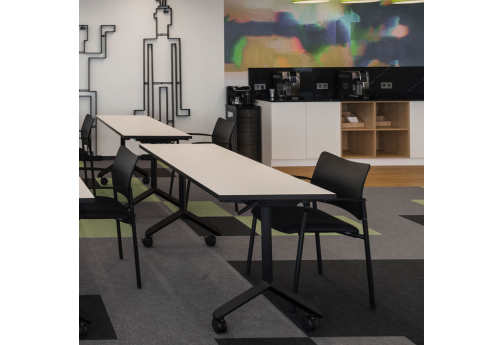 Стол поворотный Принтос Конференц, цвет белый + черный