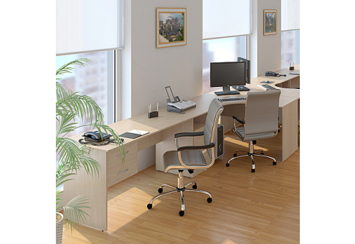 Составной стол на 2 рабочих места МЛ Эко Бук, цвет бук