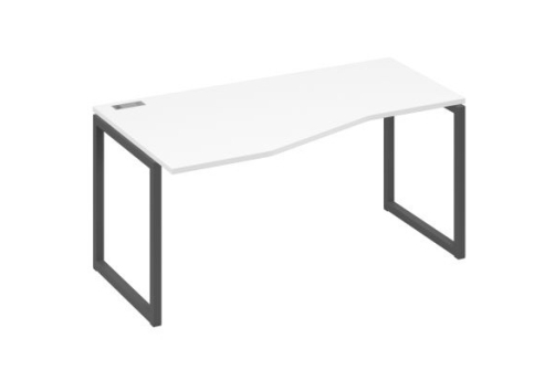 Стол эргономичный левый Мира Одри, цвет белый премиум + антрацит