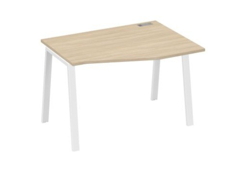 Стол эргономичный правый 120 Мира Трио, цвет дуб скандинавский + белый