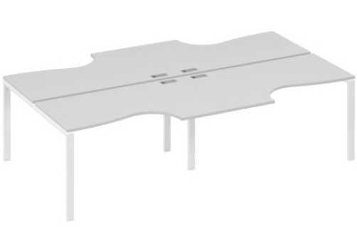 Рабочая станция эргономичная (4х140) Мира Нумо, цвет серый + белый
