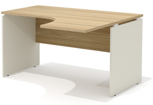 Стол рабочий эргономичный (правый) Некста, цвет вяз + беж