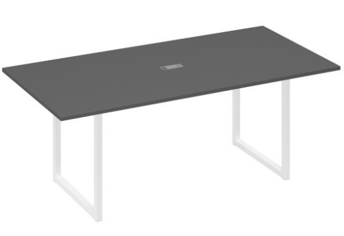 Стол для переговоров прямоугольный Мира Одри, цвет антрацит премиум + белый