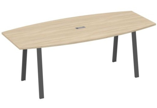 Стол для переговоров Мира Трио, цвет дуб скандинавский + антрацит