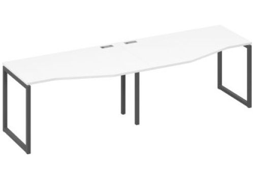 Рабочая станция эргономичная (2х140) Мира Одри, цвет белый премиум + антрацит