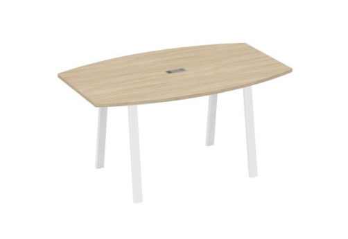 Стол для переговоров Мира Трио, цвет дуб скандинавский + белый