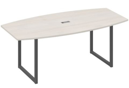 Стол для переговоров фигурный Мира Одри, цвет дуб шамони + антрацит