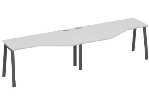 Рабочая станция эргономичная 2х160 Мира Трио, цвет серый + антрацит