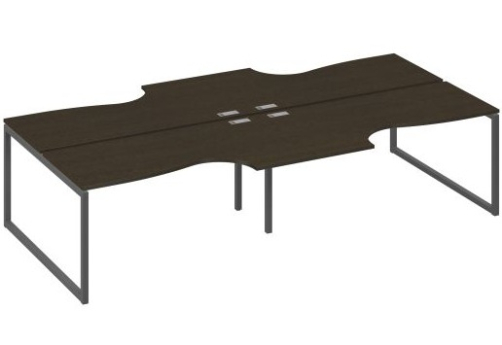 Рабочая станция эргономичная (4х160) Мира Одри, цвет венге + антрацит
