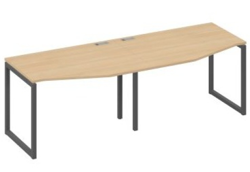 Рабочая станция эргономичная (2х120) Мира Одри, цвет натуральный дуб + антрацит