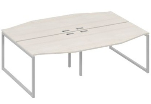 Рабочая станция эргономичная (4х120) Мира Одри, цвет дуб шамони + серый