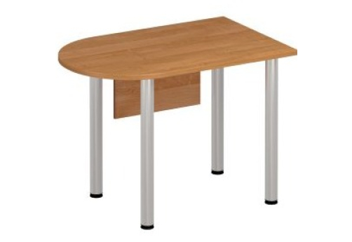 Стол письменный полукруглый на хромированных опорах с экраном Тарли Хром, цвет ольха