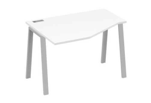 Стол эргономичный левый Мира Трио, цвет белый премиум + серый