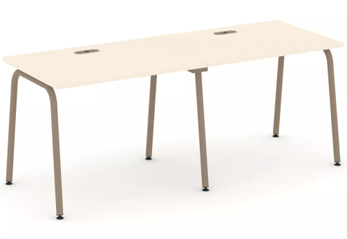Рабочая станция на 2 места (с лючками), цвет сатин