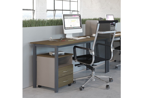 Стол прямой на металлокаркасе Гардения Офис, цвет ред фокс