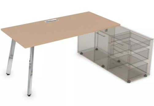 Стол на опорной тумбе, цвет мокко