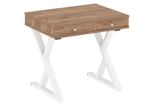 Стол письменный, цвет дуб табак + белый