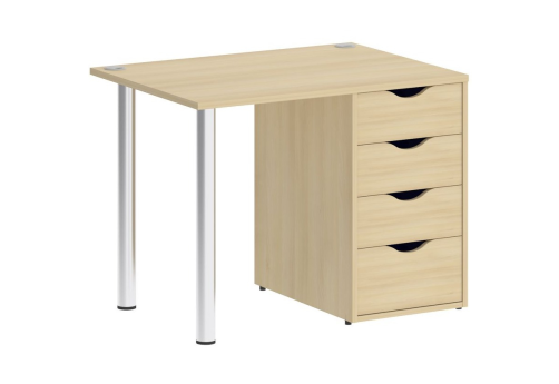 Стол письменный с тумбой 4 ящика, цвет акация