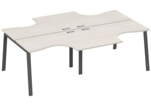 Рабочая станция эргономичная 4х120 Мира Трио, цвет дуб шамони + антрацит