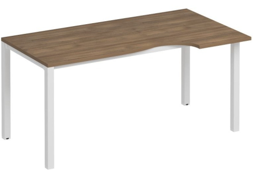 Стол эргономичный правый Прайм Металл 50, цвет шамони темный + белый