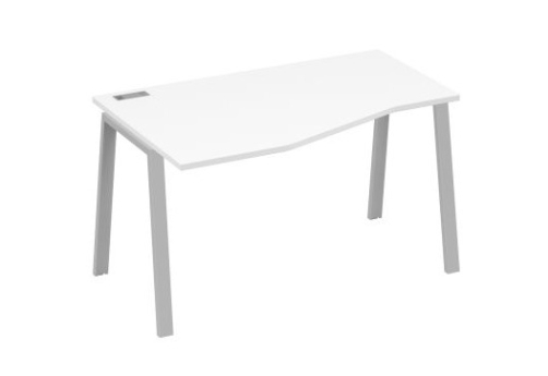 Стол эргономичный левый 140 Мира Трио, цвет белый премиум + серый