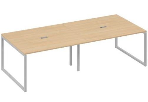 Стол для переговоров прямоугольный Мира Одри, цвет натуральный дуб + серый