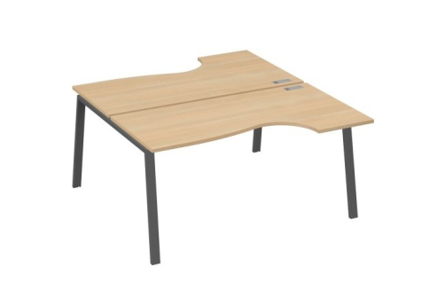 Станция рабочая эргономичная 2х160 Мира Трио, цвет натуральный дуб + антрацит