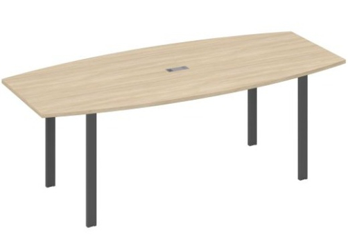 Стол для переговоров фигурный Мира Нумо, цвет дуб скандинавский + антрацит