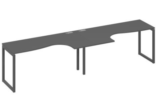 Рабочая станция эргономичная (2х160) Мира Одри, цвет антрацит премиум + антрацит