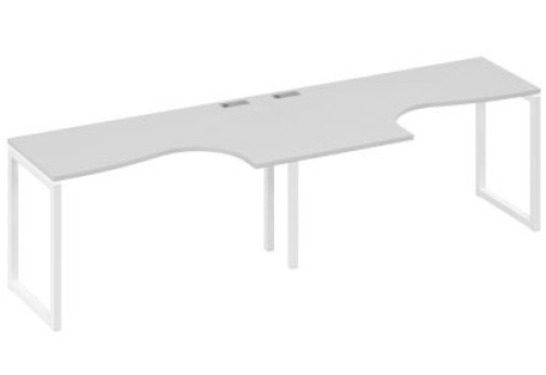 Рабочая станция эргономичная (2х140) Мира Одри, цвет серый + белый